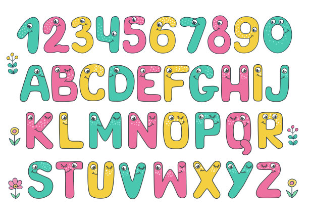 孩子们用眼睛和数字来写字图片下载