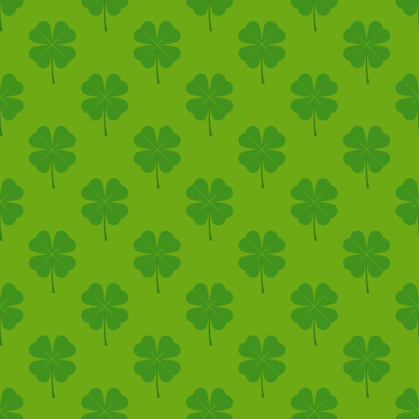 无缝模式与四叶三叶草在平风格图片下载