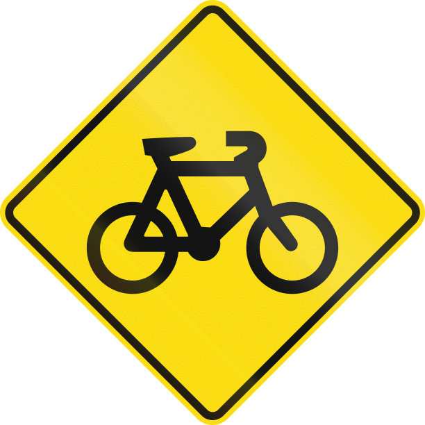 新西兰路标-小心骑自行车的人图片下载