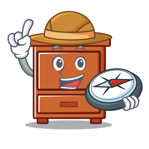 探险者木制抽屉吉祥物卡通图片下载