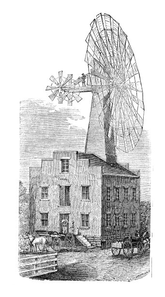 古董插图:风车图片下载