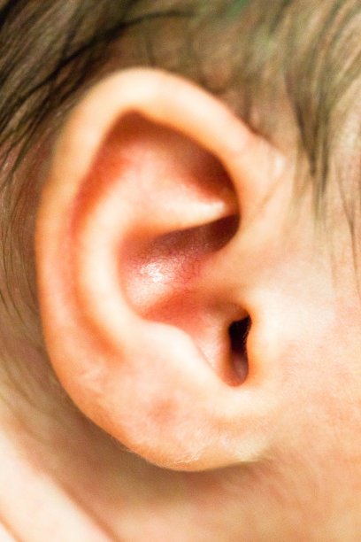 新生儿重症监护室早产儿的耳朵素材图片