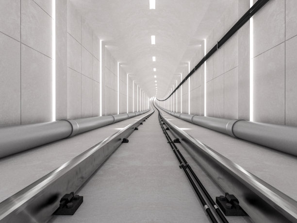 地铁隧道与轻轨和到达概念图片下载