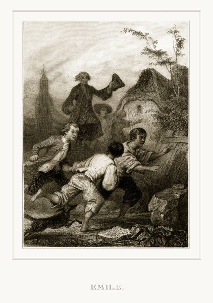 男孩演奏从La Nouvelle Heloise(新Heloise)修复雕刻图片下载