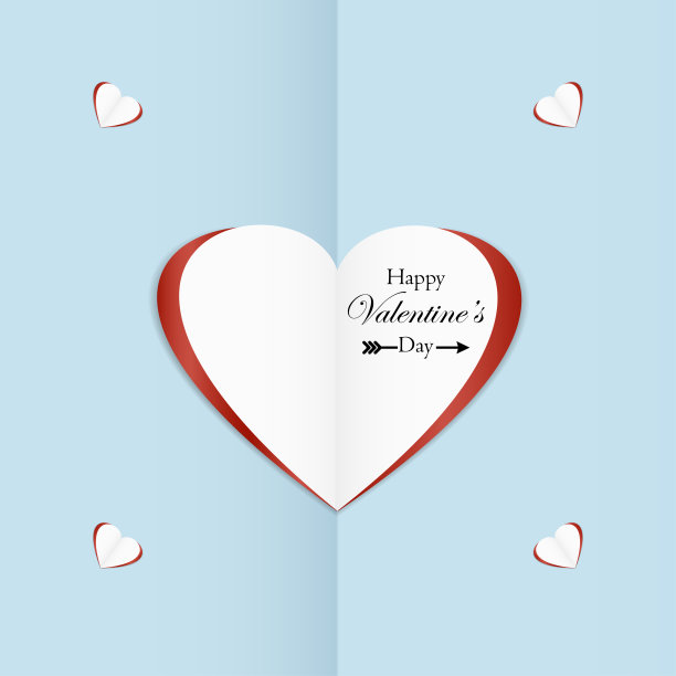 蓝色背景上的情人节快乐卡片图片下载