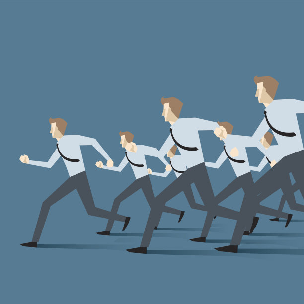 矢量平面设计的商务团队运行图片下载