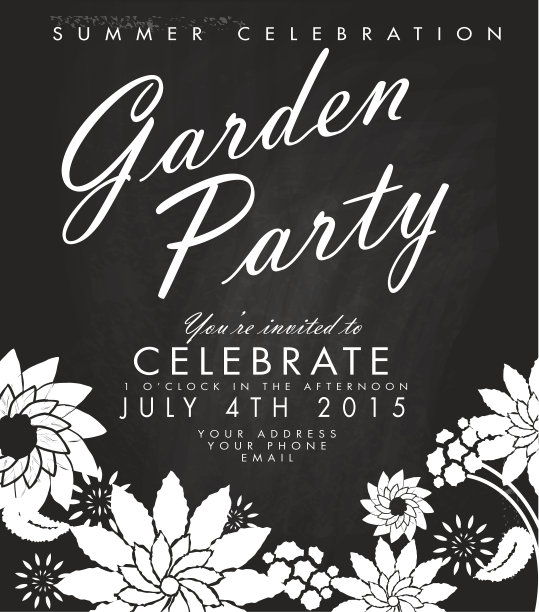 黑板游园会邀请设计模板图片下载