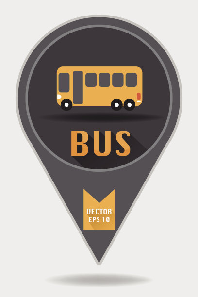 公交车站地图指针图片下载