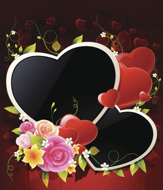 心形相框与邋遢的背景图片下载