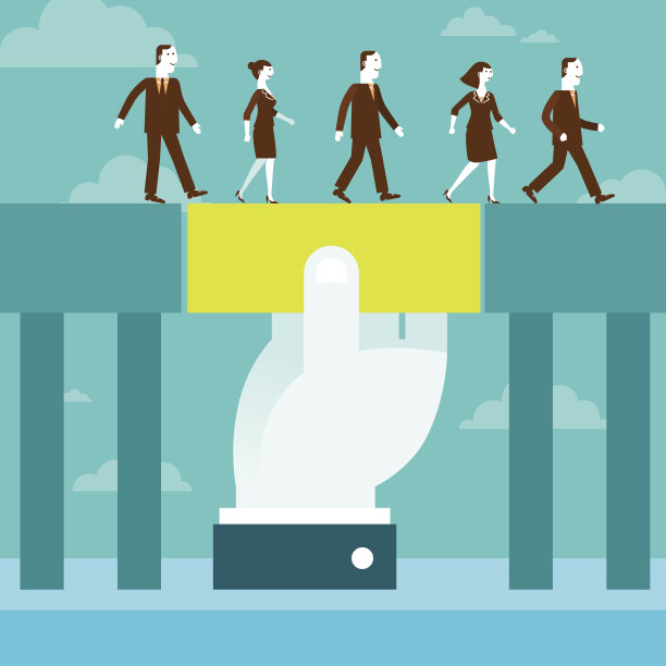 巨大的手握块桥业务团队的概念图片下载