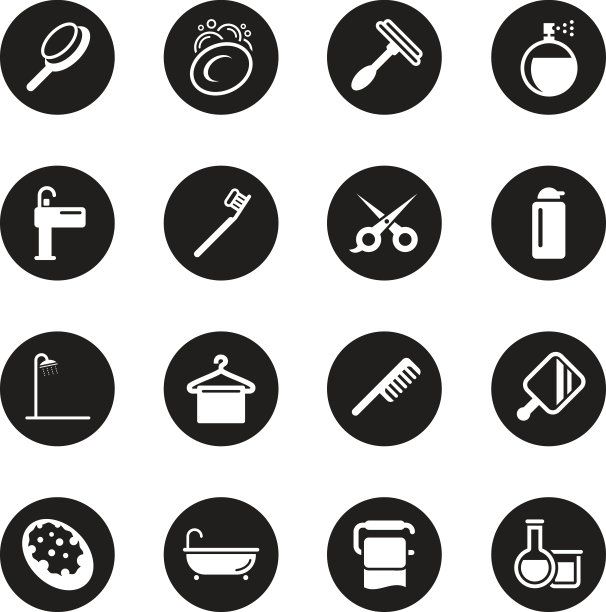 个人护理图标-黑圈系列图片下载