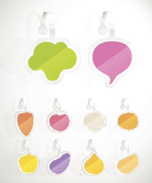 一套彩色蔬菜广告贴纸图片下载