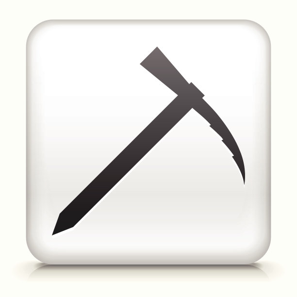 方形按钮与攀岩斧界面图标图片下载