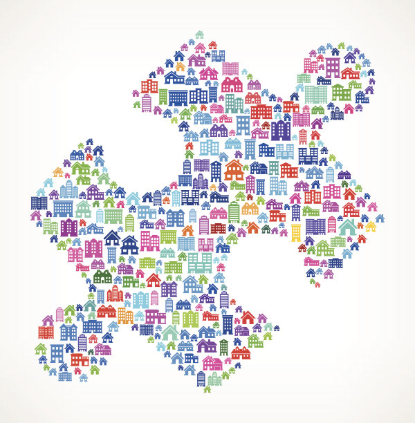 拼图房地产界面图标图案图片下载