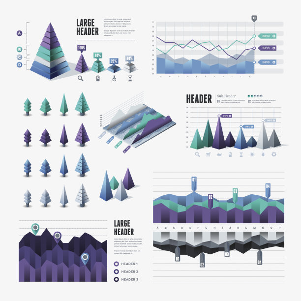 信息图表元素-三角形和金字塔图片下载