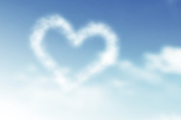 云朵构成的心图片下载