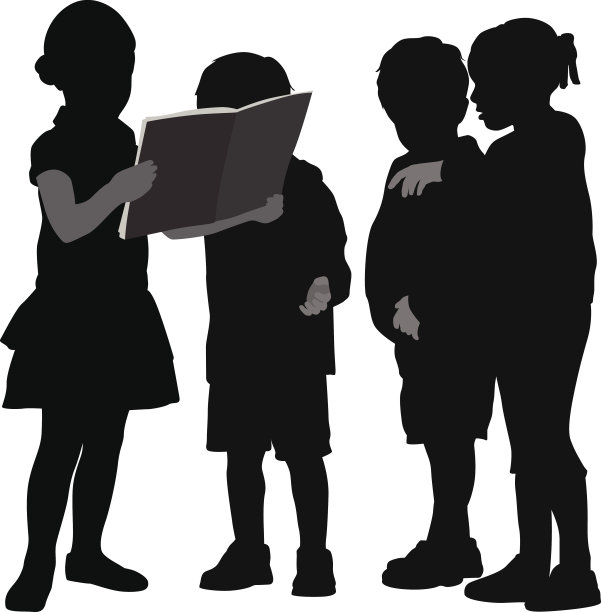 一对情侣的剪影图片下载