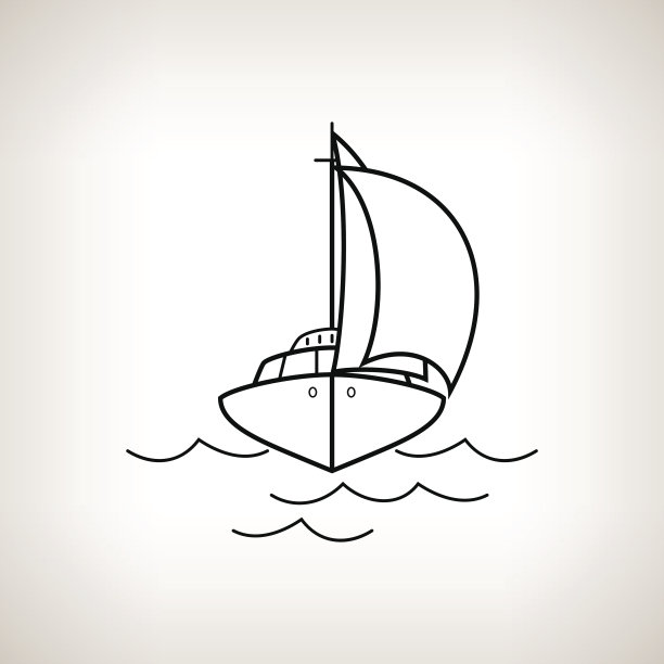 剪影游艇在一个灯光背景图片下载