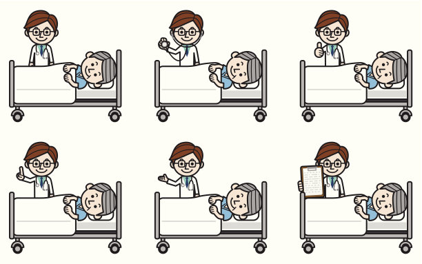 医生正在检查老年男性病人图片下载