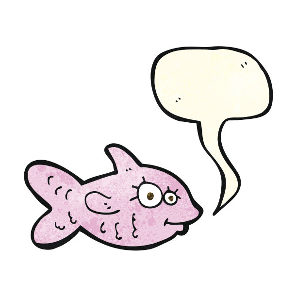 卡通快乐鱼与讲话泡泡图片下载