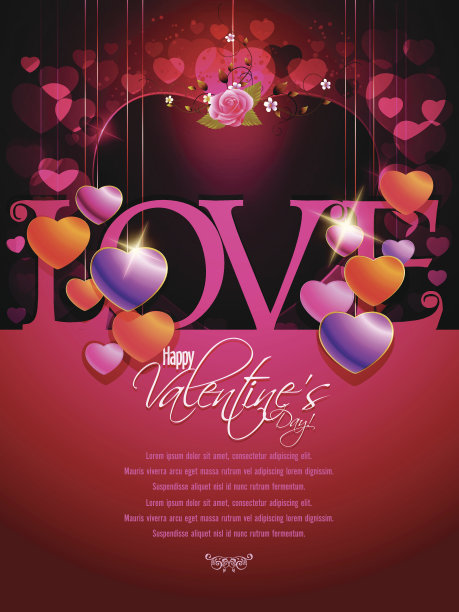 优雅的心形情人节背景图片下载