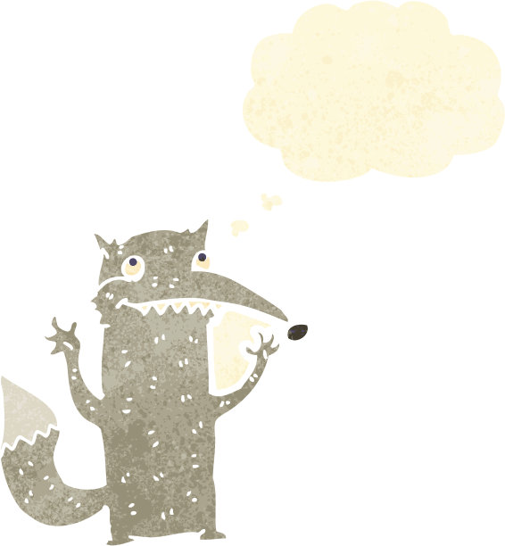 复古的卡通狼图片下载