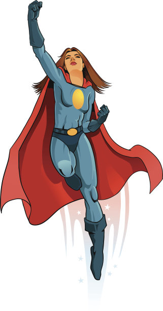 女英雄或女英雄在飞行素材图片