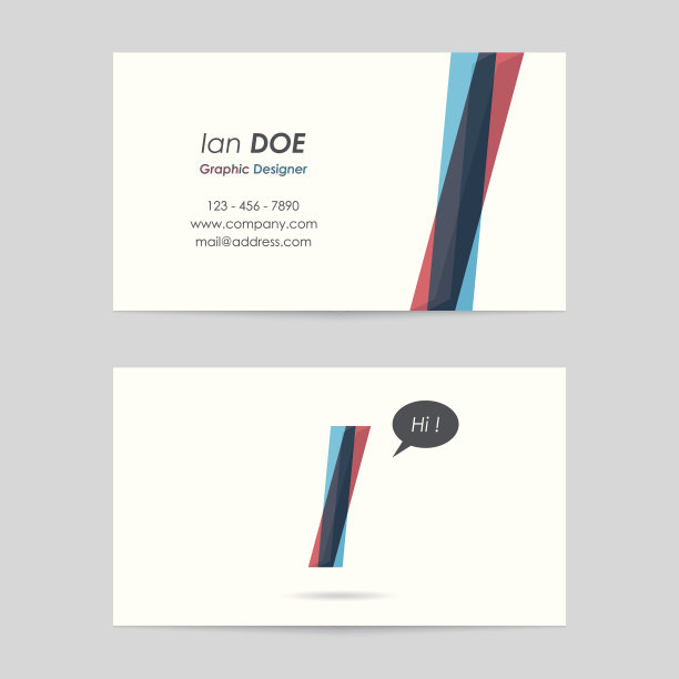 矢量名片模板-字母I图片下载