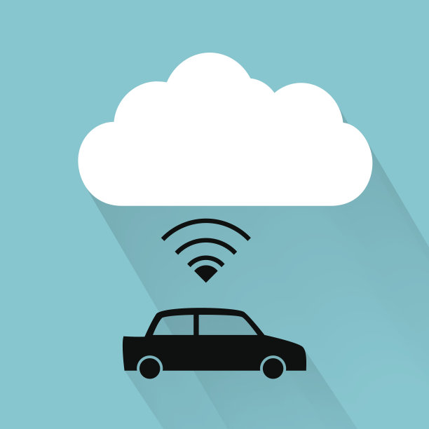 蓝色图标与汽车和云计算图片下载