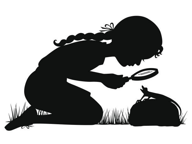 拿着放大镜的小女孩图片下载