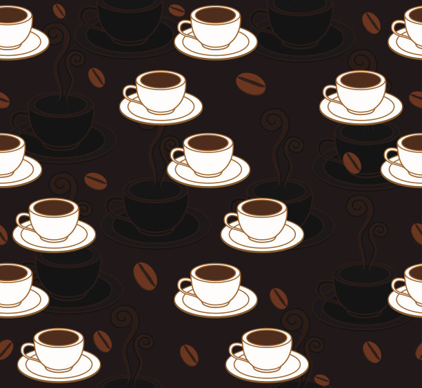 咖啡杯无缝图案图片下载