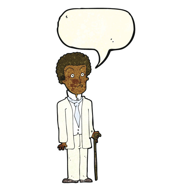 卡通不开心的绅士用言语泡图片下载