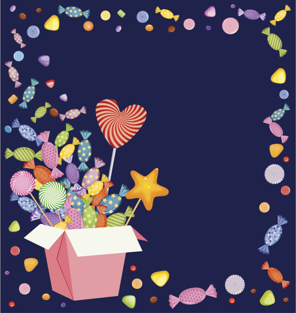 礼物盒和糖果，棒棒糖图片下载