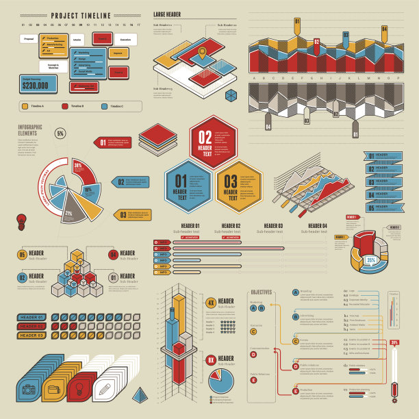 平面UI信息图表元素-完整的集合图片下载