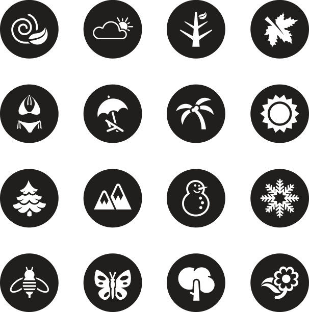 四季图标集1 -黑圈系列图片下载