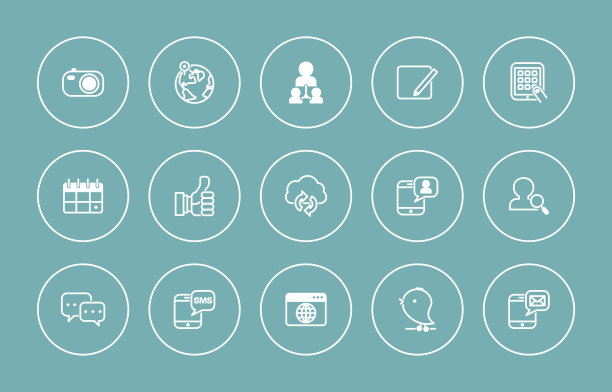 社交媒体和通信图标图片下载