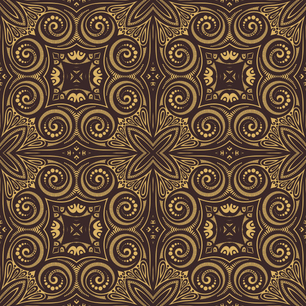 无缝复古蕾丝图案(矢量)图片下载