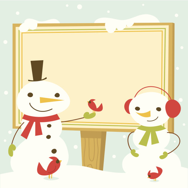 有签名的雪人-拷贝空间图片下载