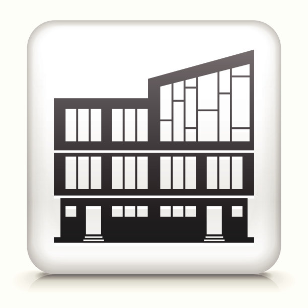 带有建筑图标的免版税矢量图标按钮图片下载