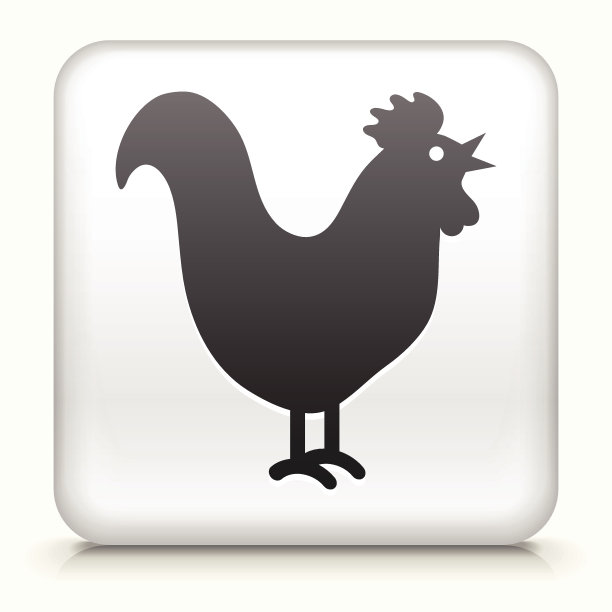 版权免费矢量图标按钮与公鸡图标图片下载