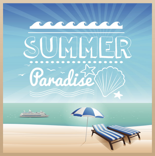 夏季海滩排版设计背景图片下载