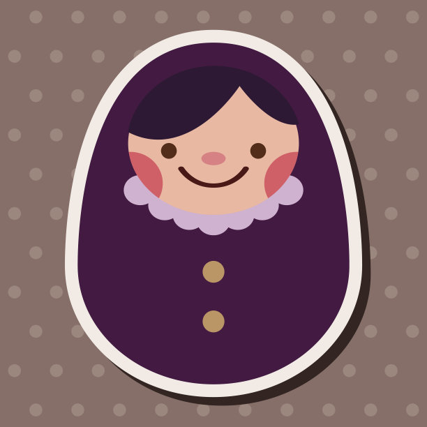 俄罗斯传统木制娃娃，矢量图案，fl图片下载