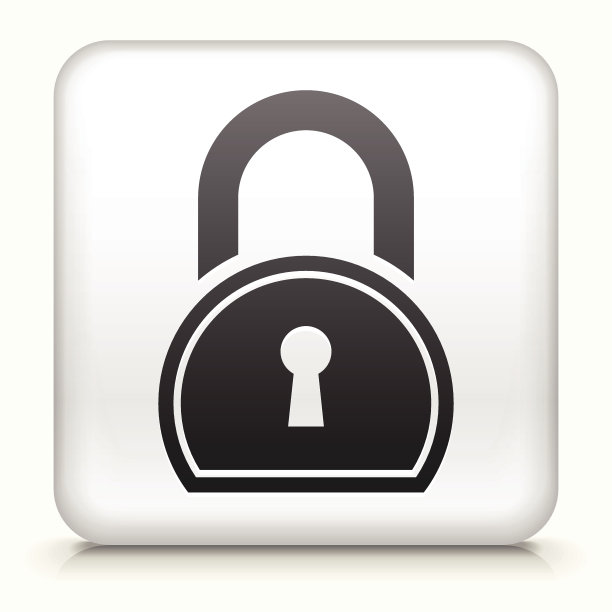 免版税矢量图标按钮与安全锁图标图片下载