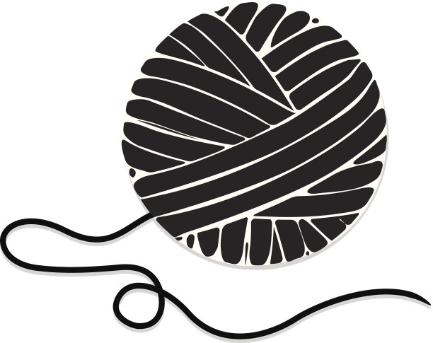 程式化的球纱线，图标图片下载