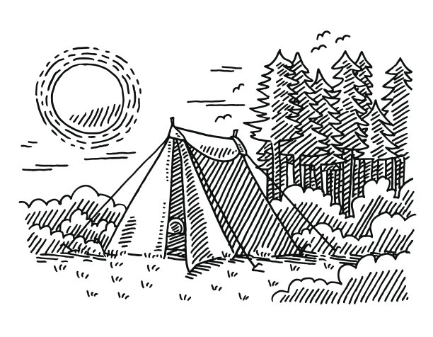 自然度假户外帐篷画图片下载