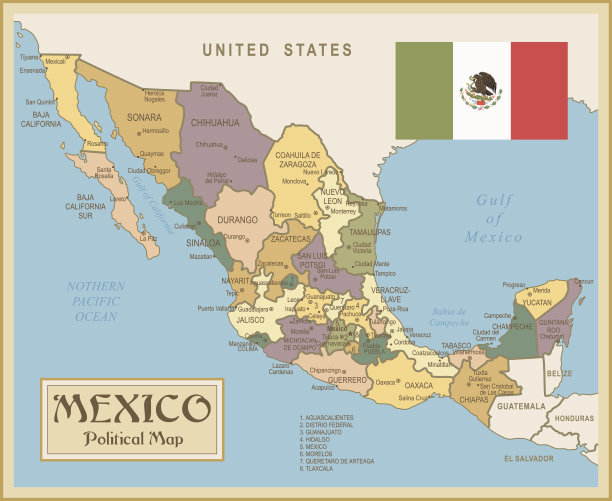 墨西哥古地图图片下载