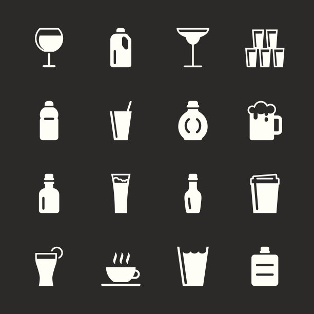 饮料图标设置2 -白色系列图片下载