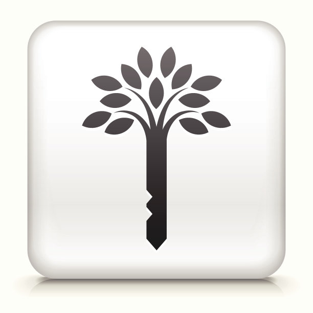 免版税矢量图标按钮：自然钥匙图标图片下载