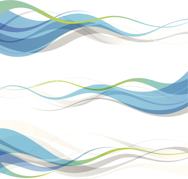 抽象的蓝色和绿色波浪横幅图片下载