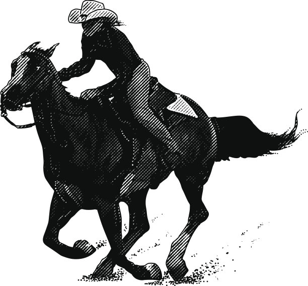 女牛仔骑着马图片下载